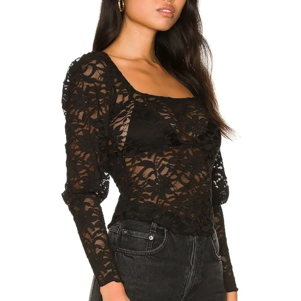Free People x Revolve Long Distance Layering Top Black - XS